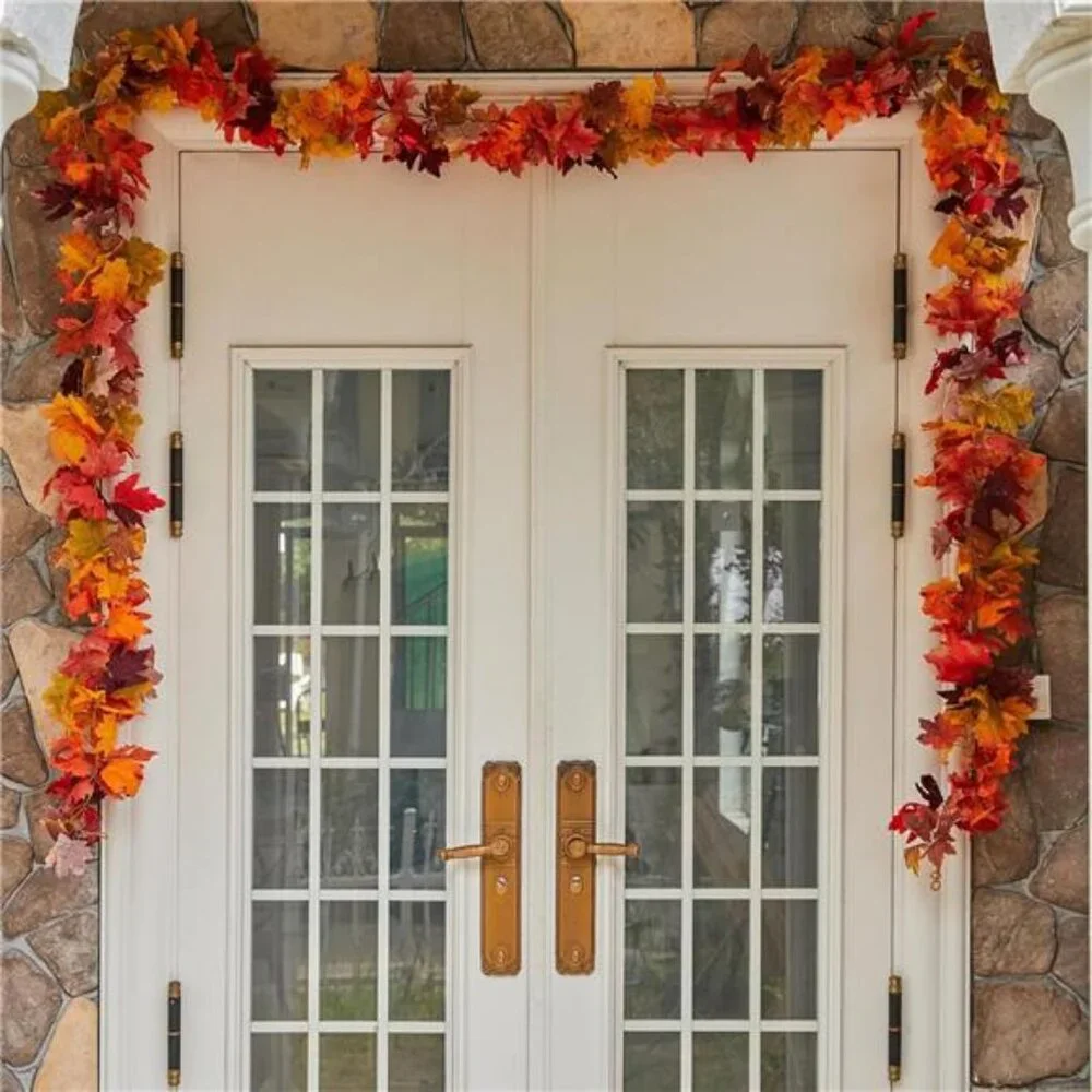 6PCS Fall Maple Leaves Garland, Party Joy 5.6Ft Artificial Maple Leaf Autumn